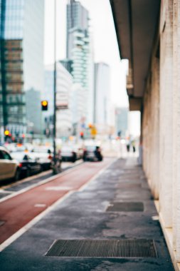 bulanık şehir ve insanlar kentsel sahne