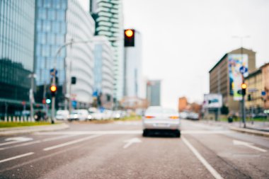 bulanık şehir ve insanlar kentsel sahne