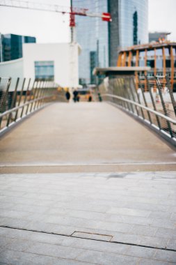 bulanık şehir ve insanlar kentsel sahne