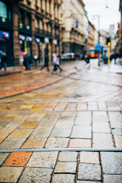 Blurred city and people urban scene — Stock Photo, Image