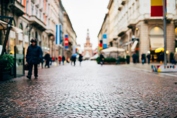 Città offuscata e la gente scena urbana — Foto Stock