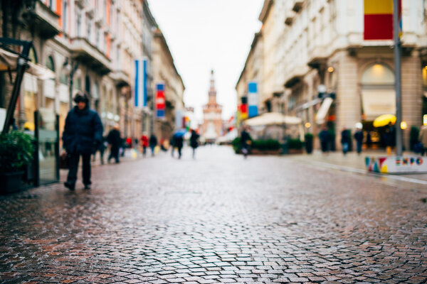 Blurred city and people urban scene — Stock Photo, Image