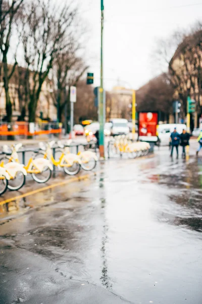 Blurred city and people urban scene — Stock Photo, Image