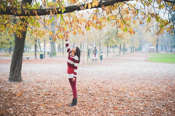 Beautiful  indian woman at park — Stock Photo, Image