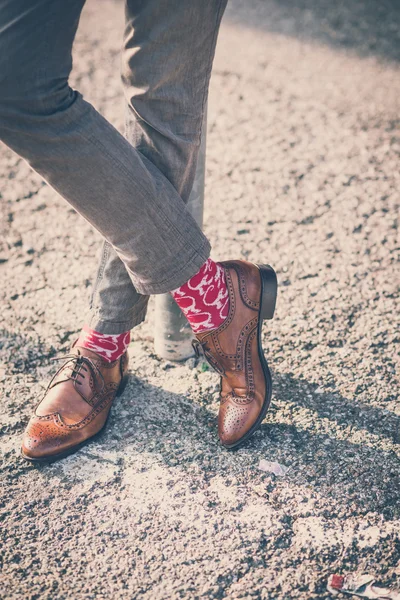 Handsome big moustache hipster man — Stock Photo, Image