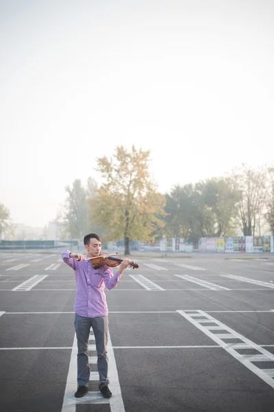 Galet rolig musiker — Stockfoto