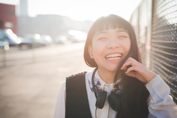 Asiático hipster mulher — Fotografia de Stock