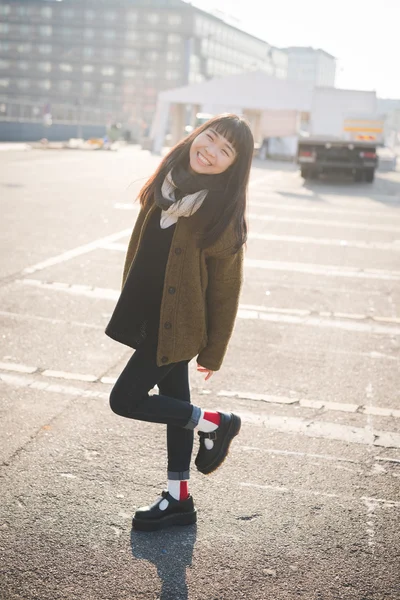 Beautiful asian hipster woman — Stock Photo, Image