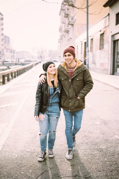 Young beautiful couple, lovers — Stock Photo, Image