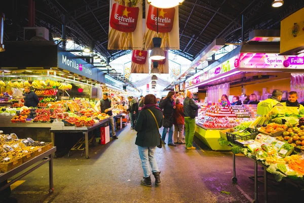 Barcelona'da Boqueria pazarı — Stok fotoğraf