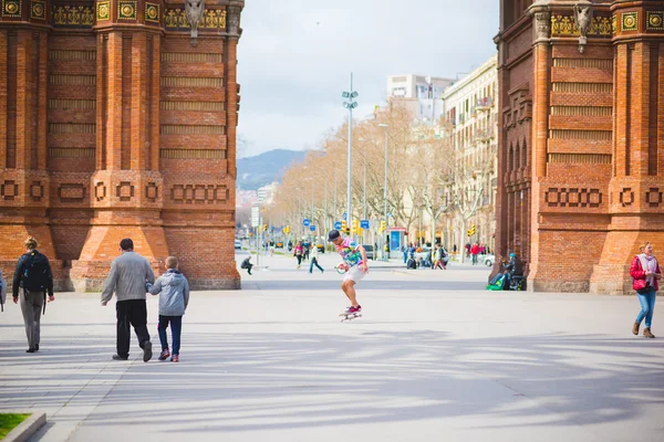 Arco do Triunfo em Barcelona — Fotografia de Stock