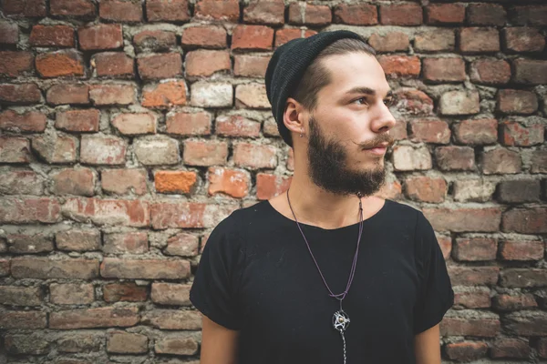 Handsome bearded hipster man — Stock Photo, Image