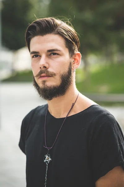 Beau barbu hipster man — Photo