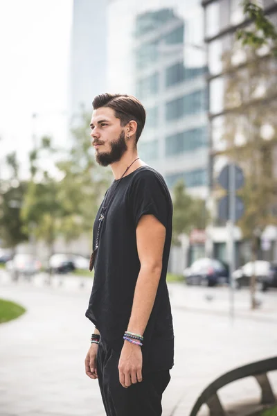 Stilig skäggiga hipster man — Stockfoto