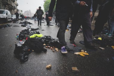 tezahürü Milano'da düzenlenen 1 Mayıs 2015