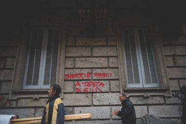 tezahürü Milano'da düzenlenen 1 Mayıs 2015