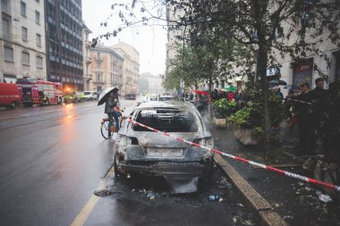 tezahürü Milano'da düzenlenen 1 Mayıs 2015