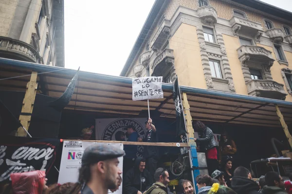 Manifestatie geen expo gehouden in Milaan, 1 mei 2015 — Stockfoto