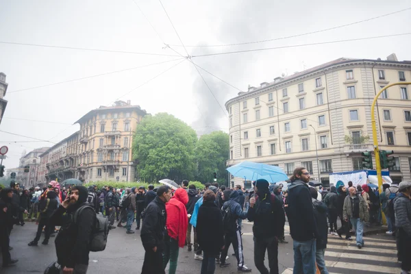 Manifestationen ingen expo hölls i Milano den 1 maj, 2015 — Stockfoto