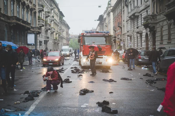 Tezahürü yok expo Milano'da düzenlenen 1 Mayıs 2015 — Stok fotoğraf