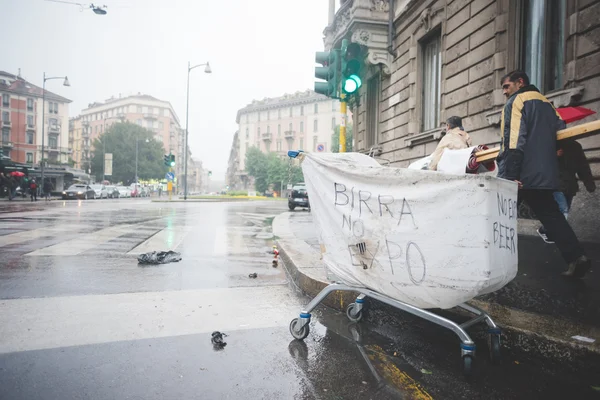 Manifestatie gehouden in Milaan, 1 mei 2015 — Stockfoto