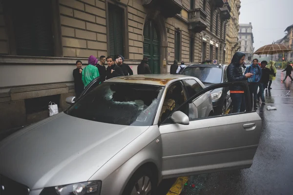 Manifestatie gehouden in Milaan, 1 mei 2015 — Stockfoto