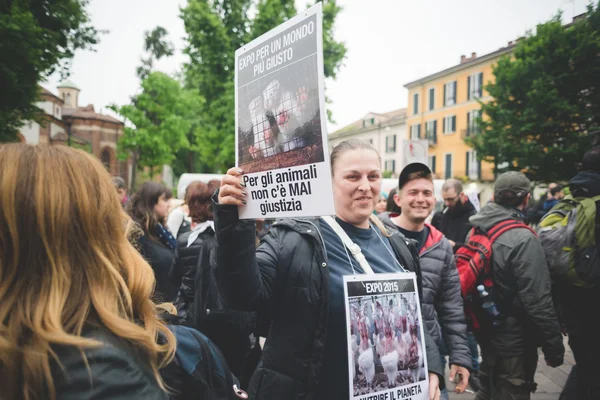 Manifestationen ingen expo hölls i Milano den 1 maj, 2015 — Stockfoto