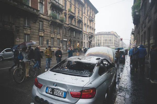 Tezahürü Milano'da düzenlenen 1 Mayıs 2015 — Stok fotoğraf