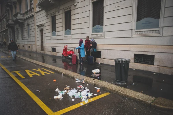 Manifestacja odbędzie się w Mediolanie 1 maja 2015 — Zdjęcie stockowe