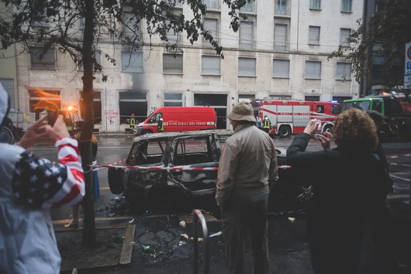 Manifestacja odbędzie się w Mediolanie 1 maja 2015 — Zdjęcie stockowe