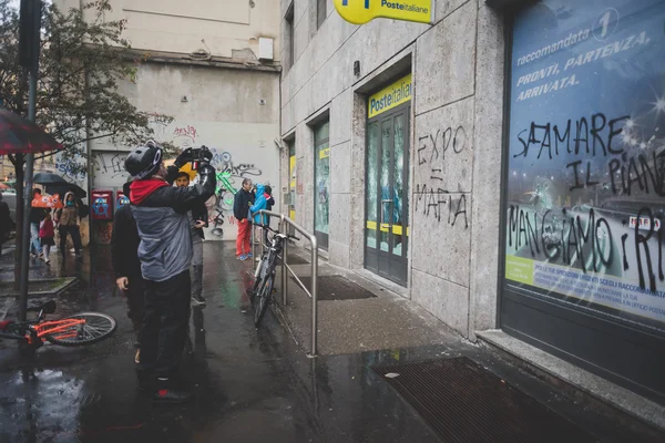 Manifestatie gehouden in Milaan, 1 mei 2015 — Stockfoto