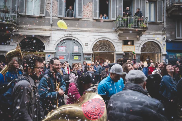 Manifestacja nie expo odbędzie się w Mediolanie 1 maja 2015 — Zdjęcie stockowe