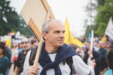 Students manifestation in Milan clipart