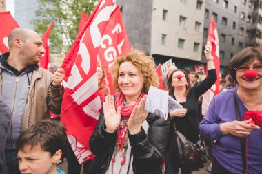 Öğrenciler tezahürü Milan 2015 yılında