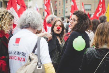 Öğrenciler tezahürü Milan 2015 yılında