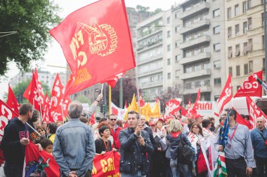 Öğrenciler tezahürü Milan 2015 yılında