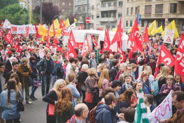 Öğrenciler tezahürü Milan 2015 yılında