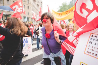 Öğrenciler tezahürü Milan 2015 yılında