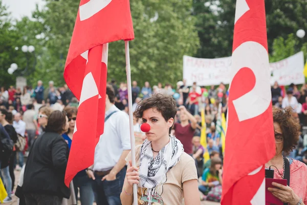 Manifestace studentů v Miláně — Stock fotografie