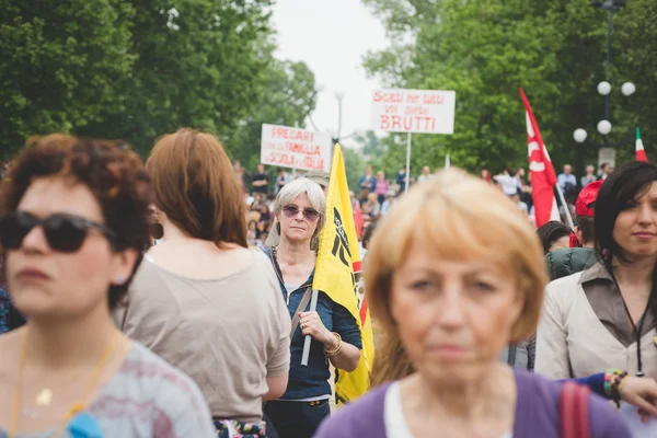 Manifestace studentů v Miláně — Stock fotografie