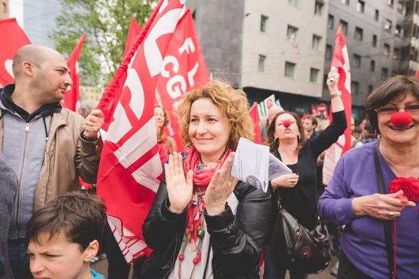 Studenter-manifestationen i Milano 2015 — Stockfoto