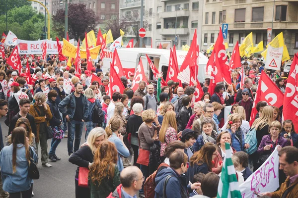 Öğrenciler tezahürü Milan 2015 yılında — Stok fotoğraf