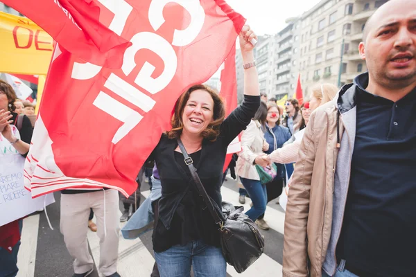 Manifestacja studentów w 2015 r. Mediolan — Zdjęcie stockowe