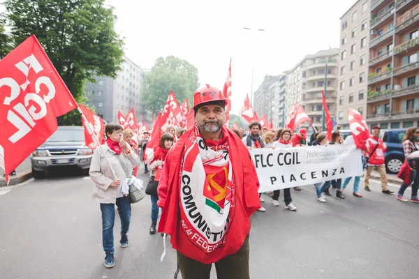 Manifestacja studentów w 2015 r. Mediolan — Zdjęcie stockowe