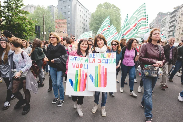 Manifestação de estudantes em Milão — Fotografia de Stock