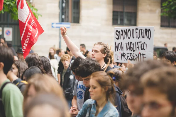 Studenten manifestatie in Milaan — Stockfoto