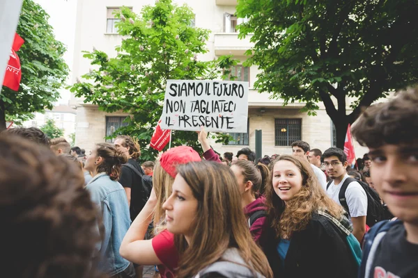 Diákok megnyilvánulása Milánóban — Stock Fotó