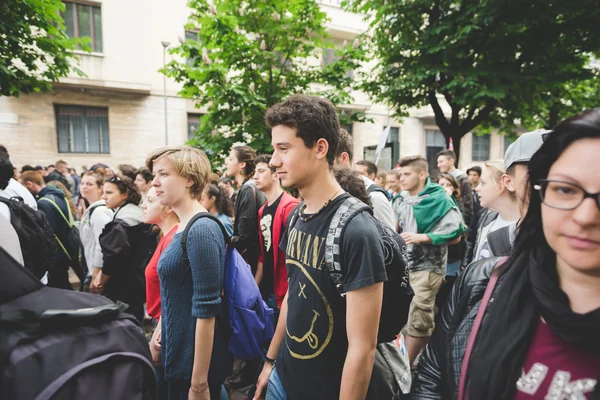 Studenter manifestation i Milano — Stockfoto