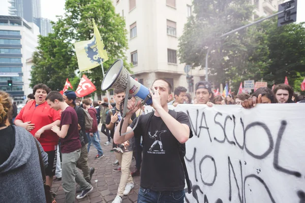 Studerende manifestation i Milano - Stock-foto