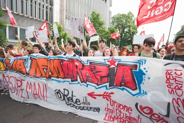 Manifestação de estudantes em Milão — Fotografia de Stock